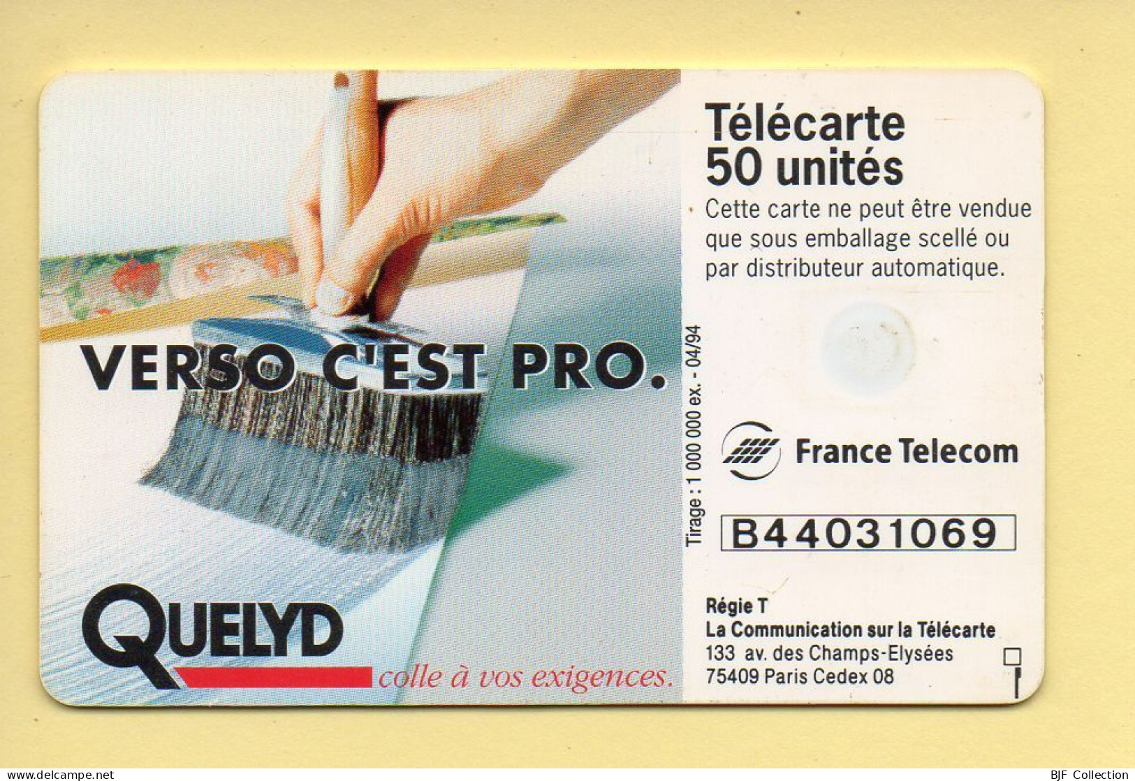 Télécarte 1994 : QUELYD / 50 Unités / Numéro B44031069 / 04-94 (voir Puce Et Numéro Au Dos) - 1994