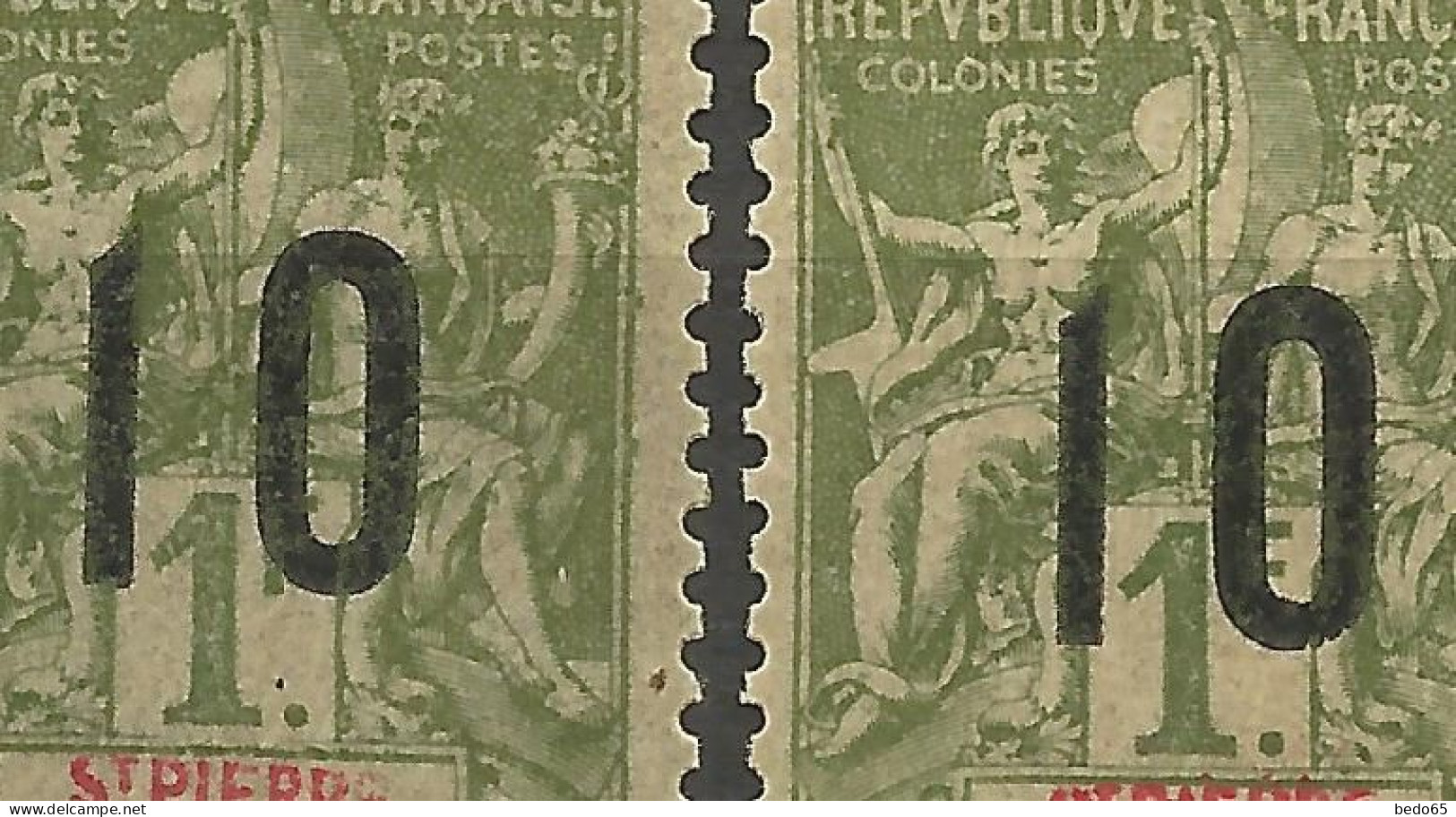 SAINT-PIERRE-ET-MIQUELON N° 104A Surchagé Espacée NEUF** LUXE SANS CHARNIERE / Hingeless / MNH - Unused Stamps