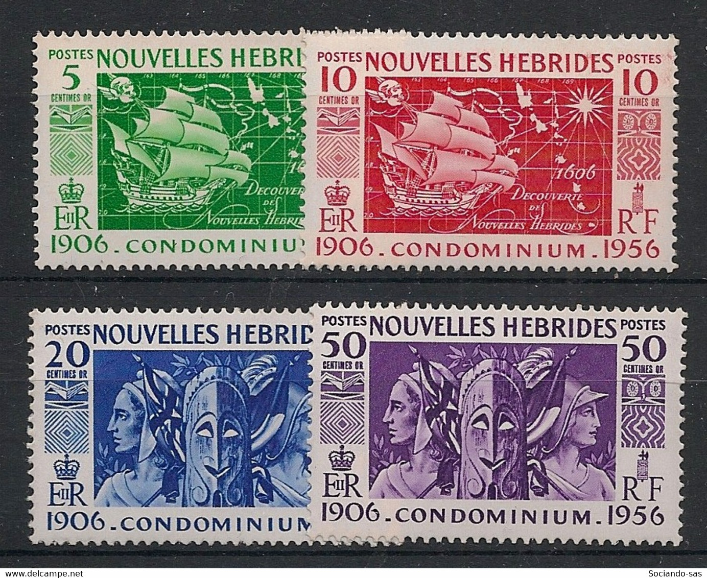 NOUVELLES HEBRIDES - 1956 - N°YT. 167 à 170 - Série Complète - Neuf Luxe ** / MNH / Postfrisch - Neufs