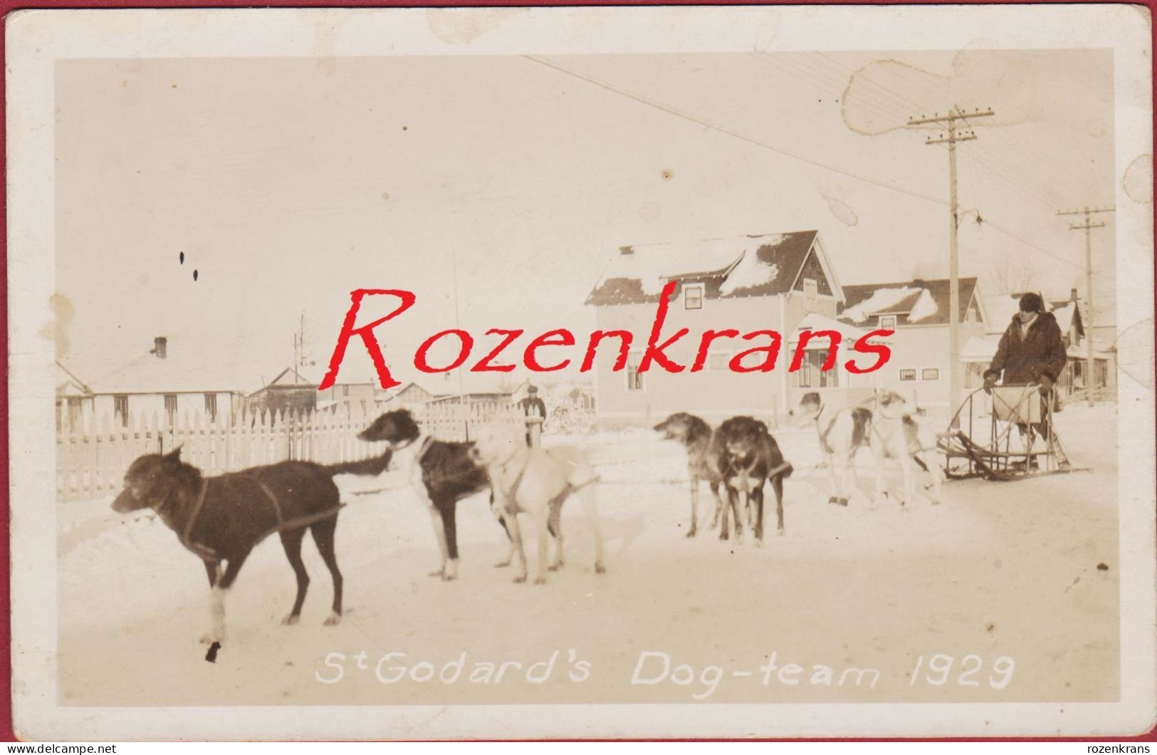 Original Old Photo Emile St. Godard Dog Team - Sled Sledding Race The Pas Manitoba Canada (Olympic Gold Medal Winner) - Sonstige & Ohne Zuordnung