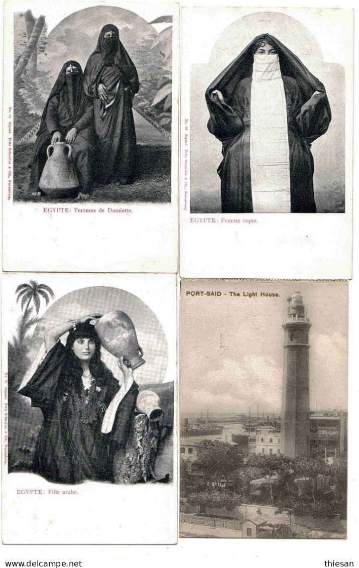 Egypte Egypt Agypten lot 34 cartes Port Said Métiers portraits samlung métier femme vétement
