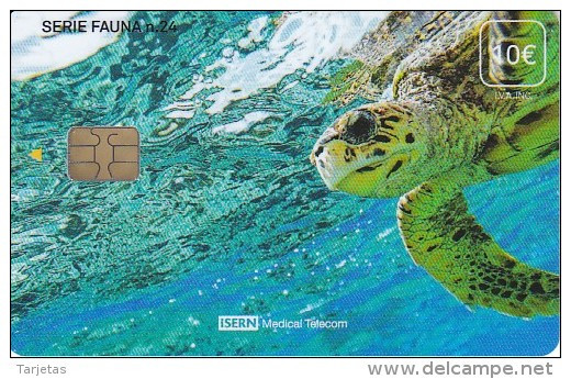 ISN-192 TARJETA DE ESPAÑA DE ISERN  DE LA SERIE FAUNA Nº24 - TORTUGA-TURTLE - Basisuitgaven