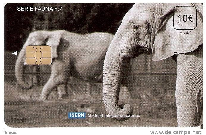 ISN-105 TARJETA DE ESPAÑA DE ISERN DE SERIE FAUNA Nº7 ELEFANTE- ELEPHANT - Basisausgaben