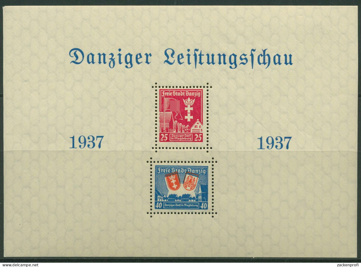 Danzig 1937 DANZIGER DORF In Magdeburg Block 3 Postfrisch - Ungebraucht