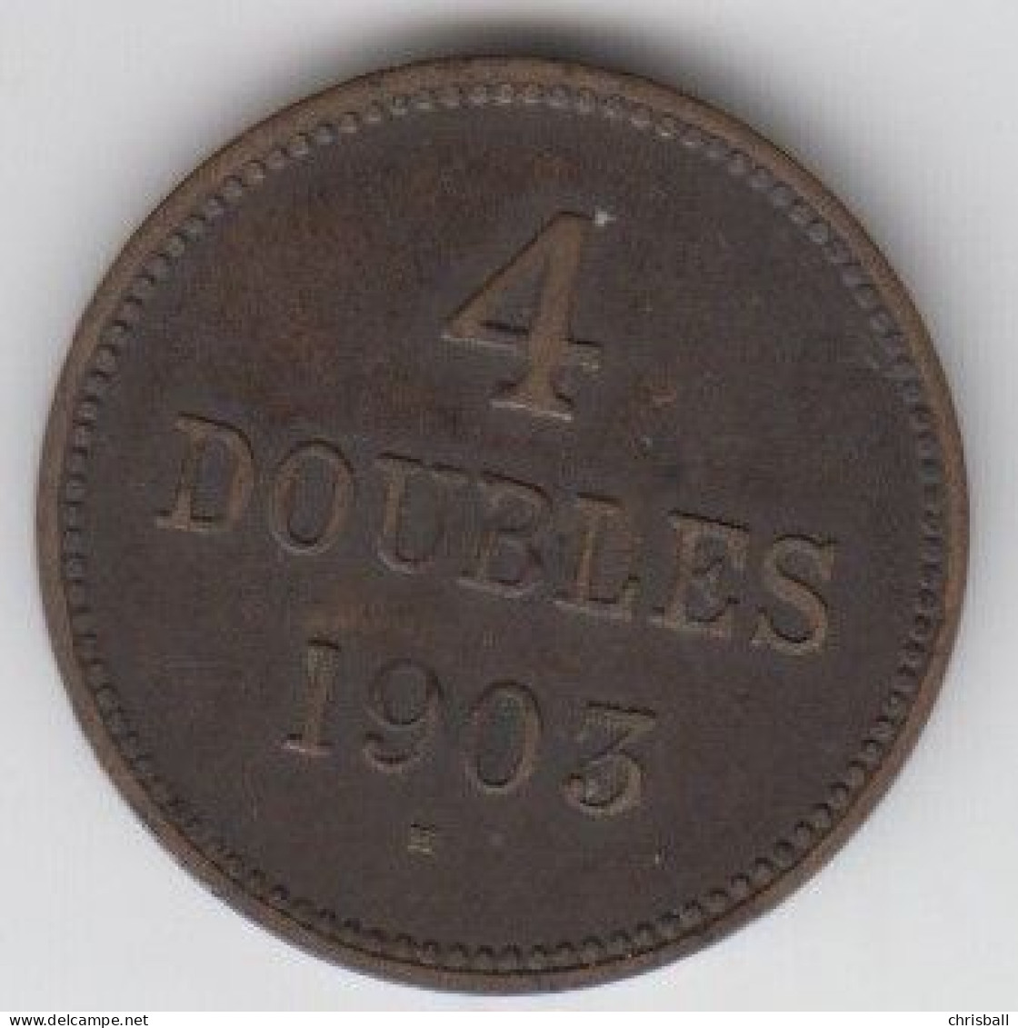 Guernsey Coin 4 Doubles 1903 - Condition Very Fine - Guernsey