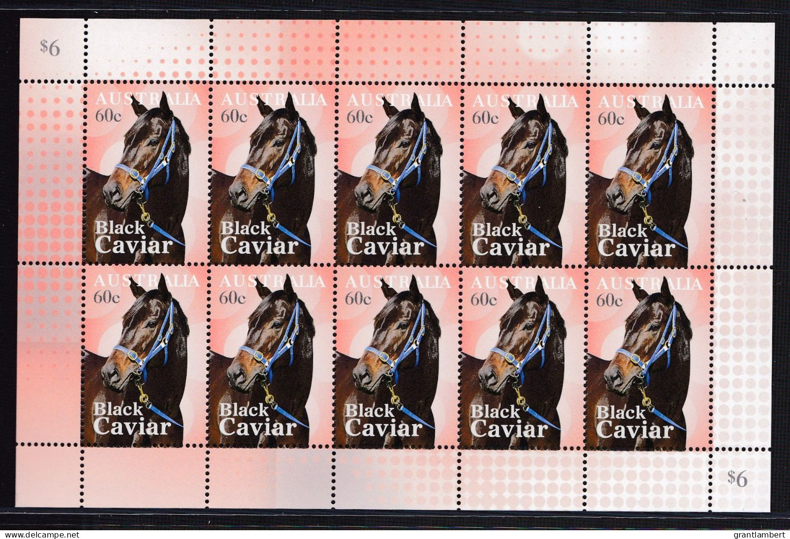 Australia 2013 Black Caviar Racehorse - Sheetlet Of 10 MNH - Ongebruikt