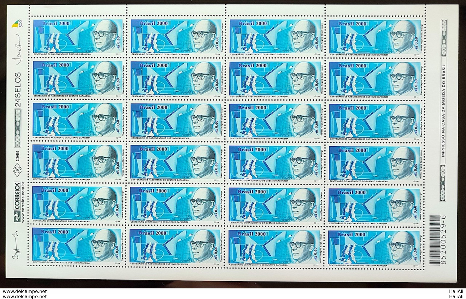 C 2297 Brazil Stamp 100 Years Gustavo Capanema Education Politic 2000 Sheet - Ongebruikt