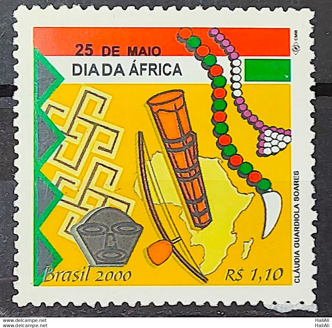 C 2281 Brazil Stamp Africa Day Afro Berimbau Culture Drum Music Map 2000 - Ungebraucht
