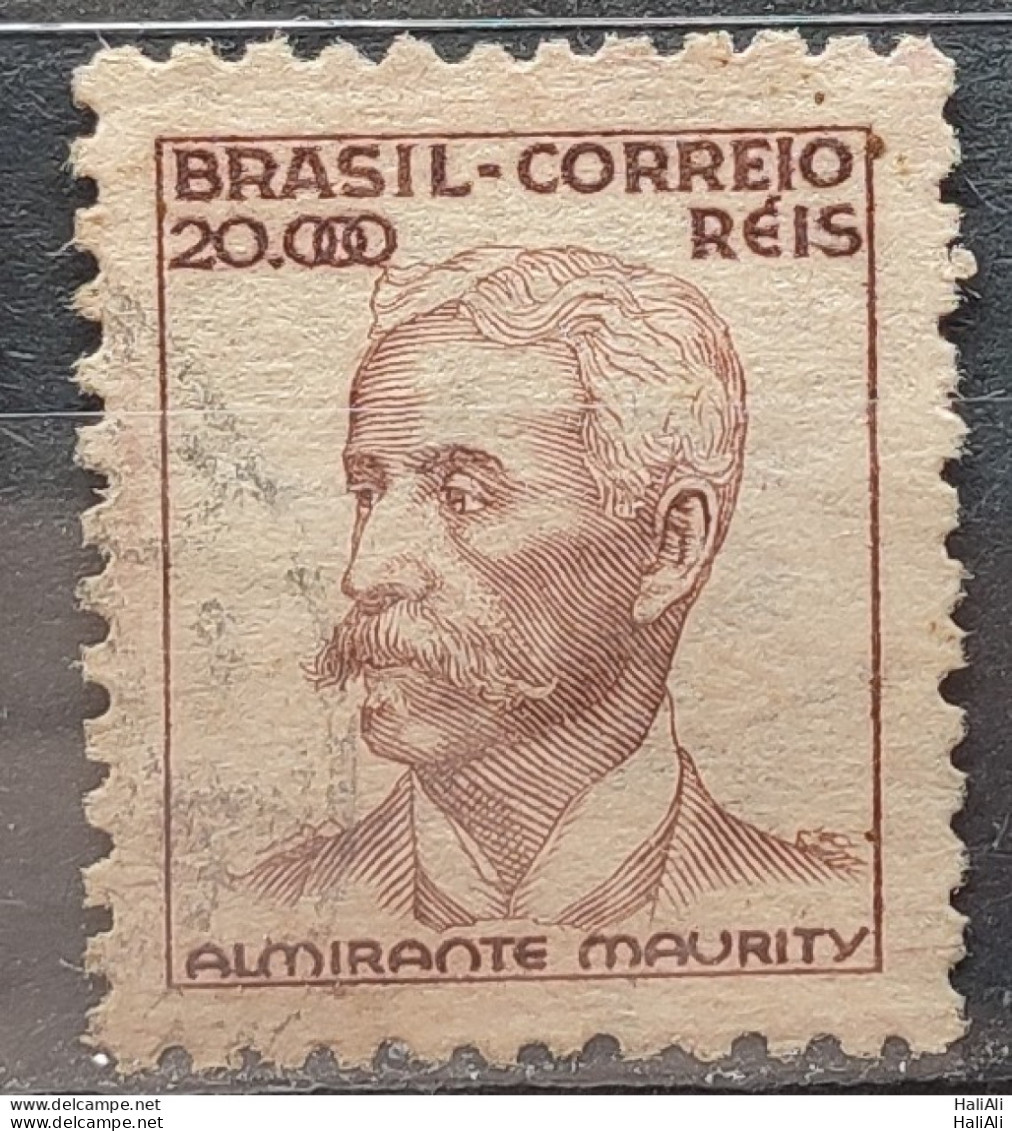 Brazil Regular Stamp RHM 384 Granddaughter Almirante Maurity Militar 20000 Reis Filigree Q 1943 Circulated 4 - Gebruikt