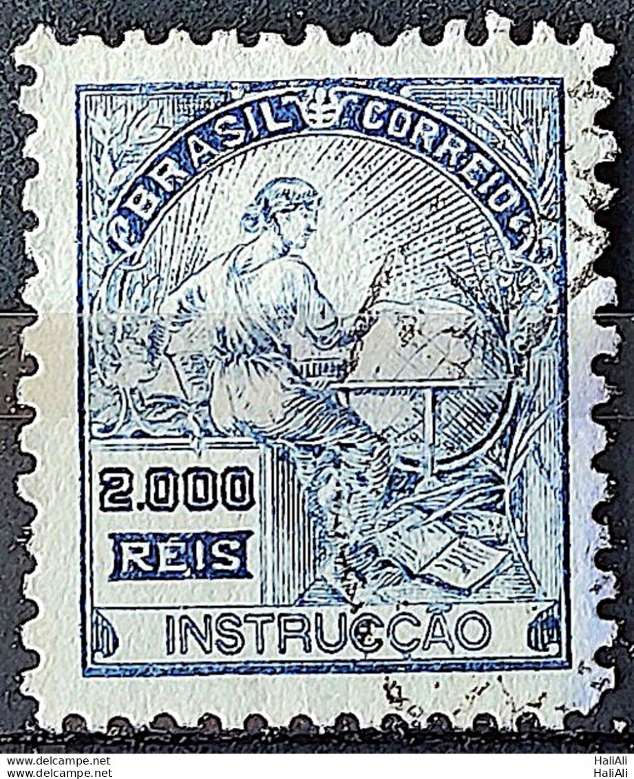 Brazil Regular Stamp Cod Rhm 308 Grandma Instruction 2000 Reis Filigree N 1936 Circulated 4 - Gebruikt