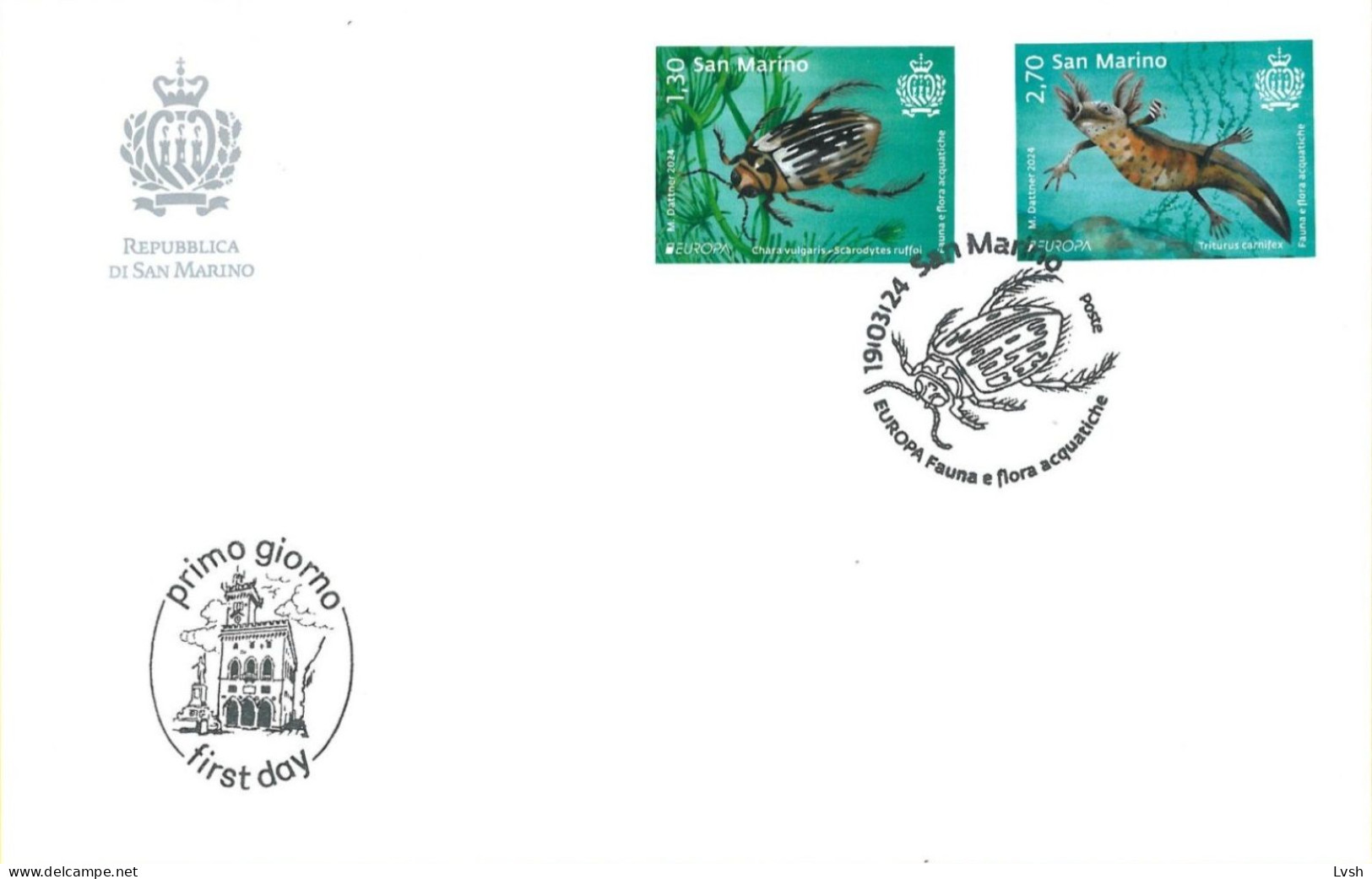 San Marino.2024.Europa CEPT.Underwater Fauna And Flora.FDC. - FDC