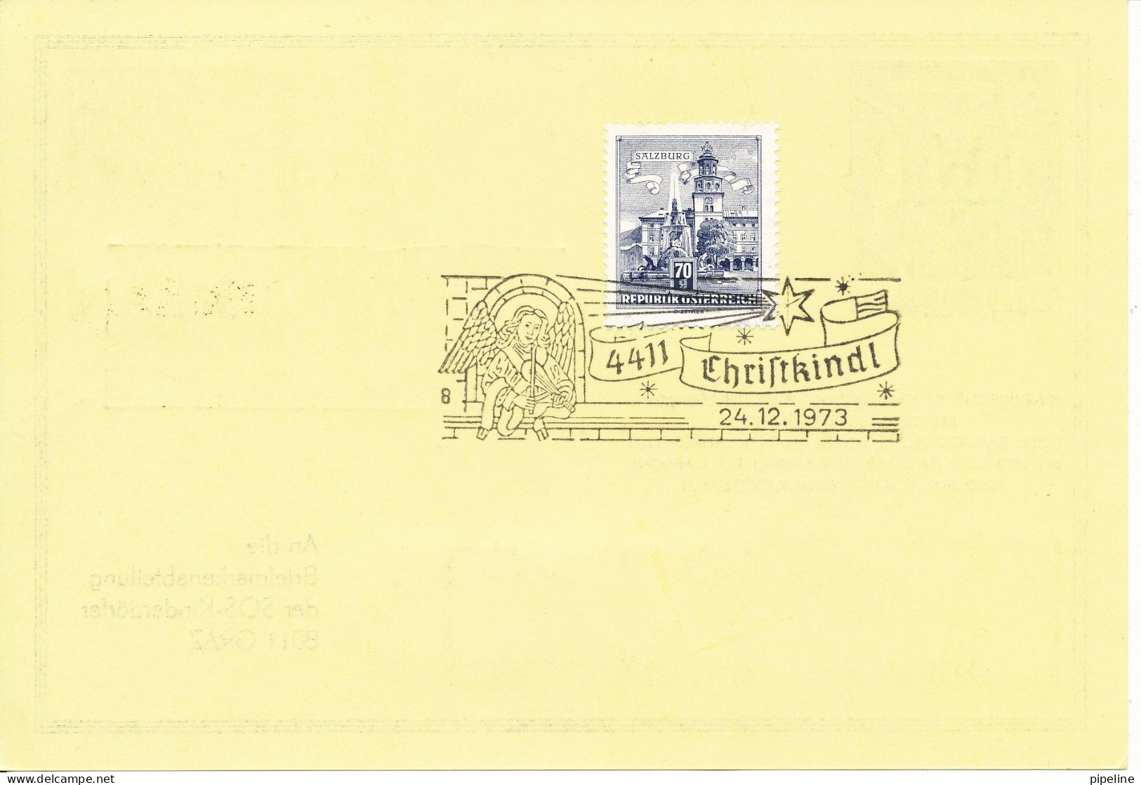 Austria Registered Card Christkindl  24-12-1973 Sent To SOS Kinderdörfer Graz - Brieven En Documenten