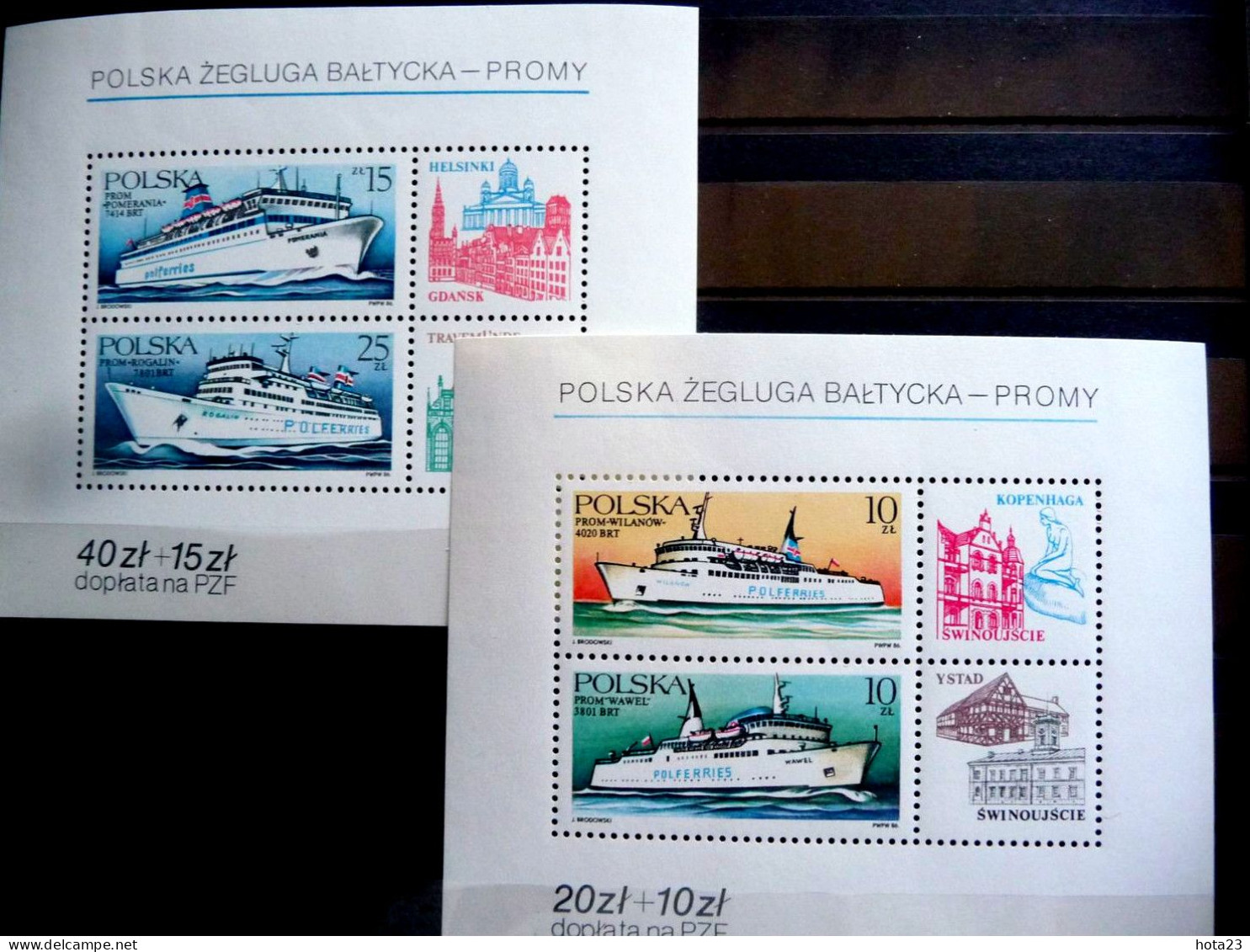 Poland 1986 Block 98-99 S/S 2730a 2732a Ferryboats Ferries BOAT, Ship MNH - Neufs