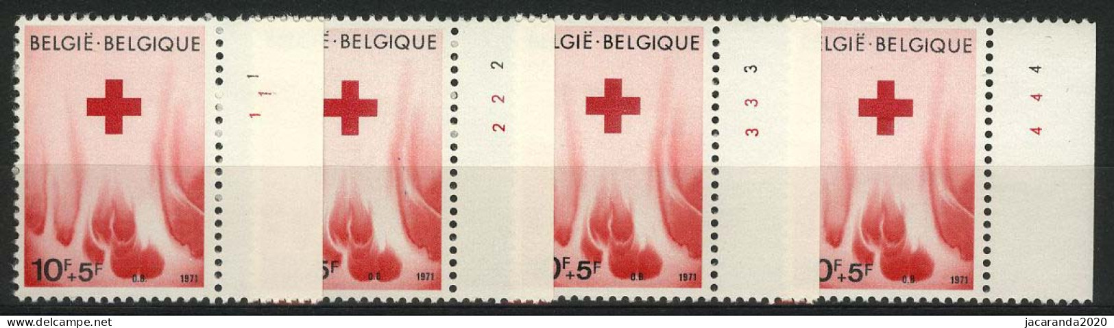 België 1588 - Rode Kruis - Plnrs 1/4 - 1971-1980