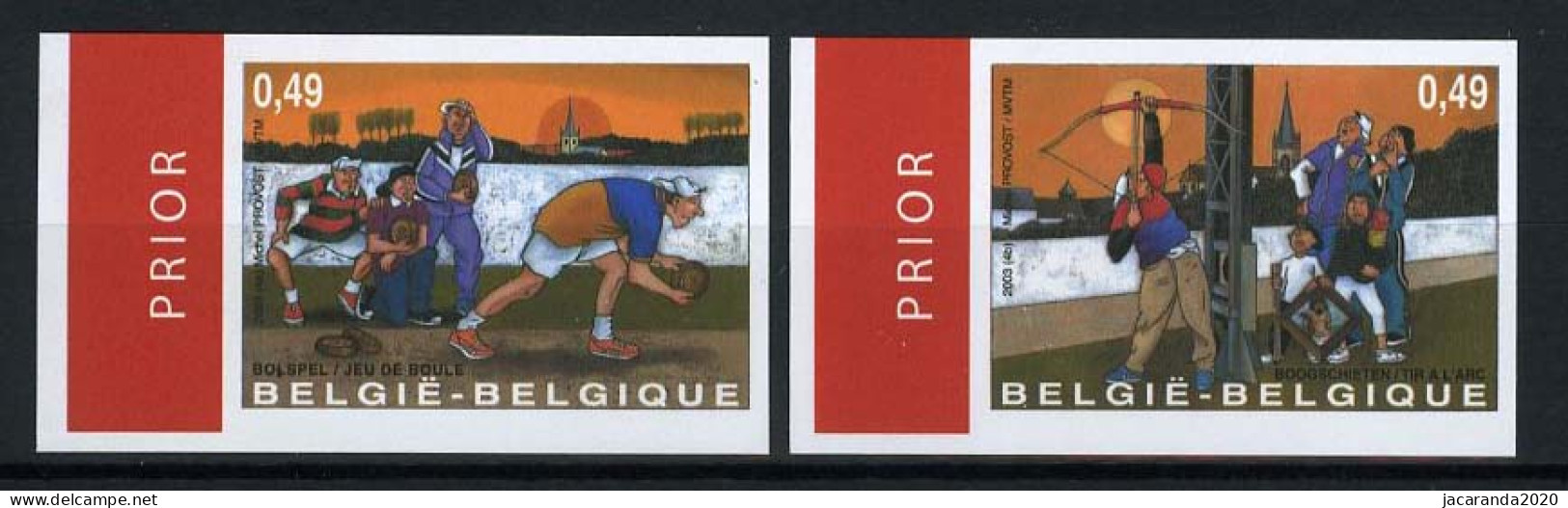 België 3157/58 ON - Volkssporten - Bolspel - Boogschieten - Jeu De Boules - Tir à L'arc  - 2001-…