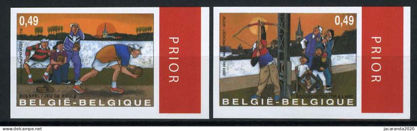 België 3157/58 ON - Volkssporten - Bolspel - Boogschieten - Jeu De Boules - Tir à L'arc  - 2001-…