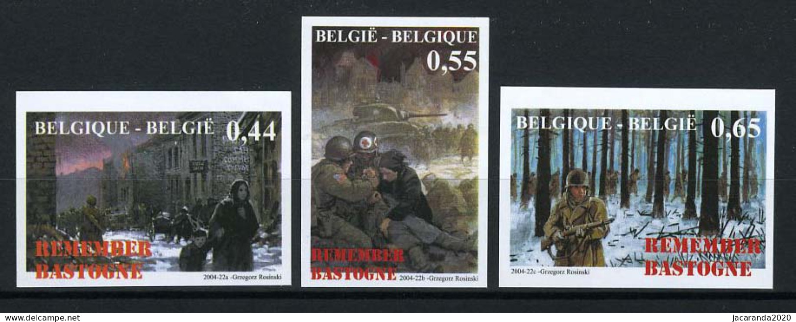 België 3329/31 ON - Remember Bastogne - 60 Ans Bataille Des Ardennes  - 2001-…