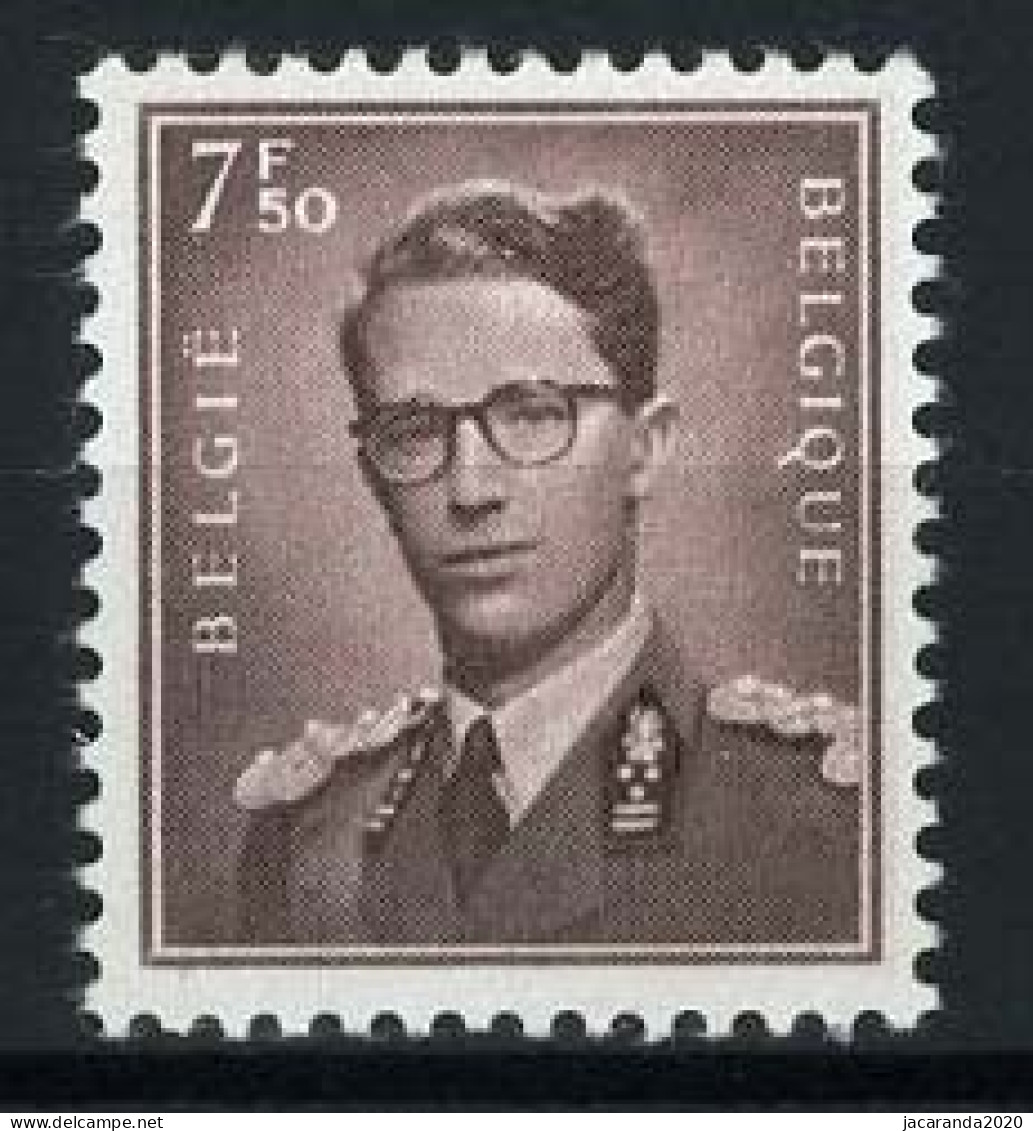 België 1070 ** - Koning Boudewijn - Met Bril - Type "Marchand" - 7.,50 Lichtbruin - LUXE - 1953-1972 Brillen