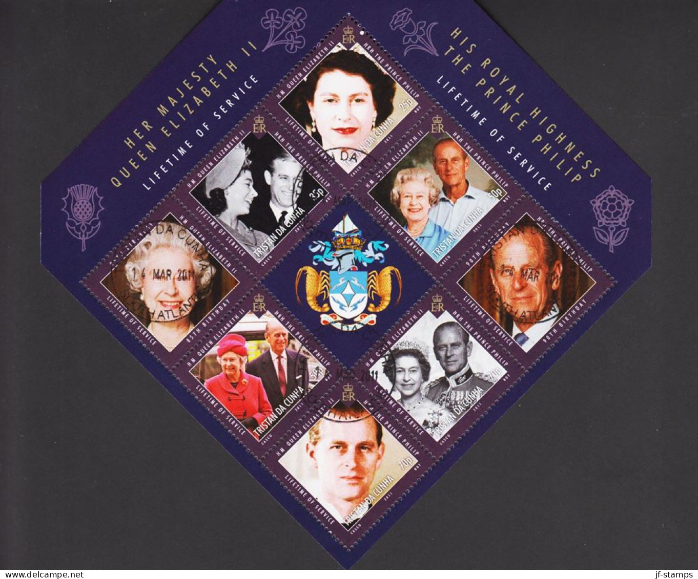 2011. TRISTAN Da CUNHA. Elizabeth And Philip Royal Sheet With Complete Set.  (Michel 1065-1070) - JF544423 - Tristan Da Cunha