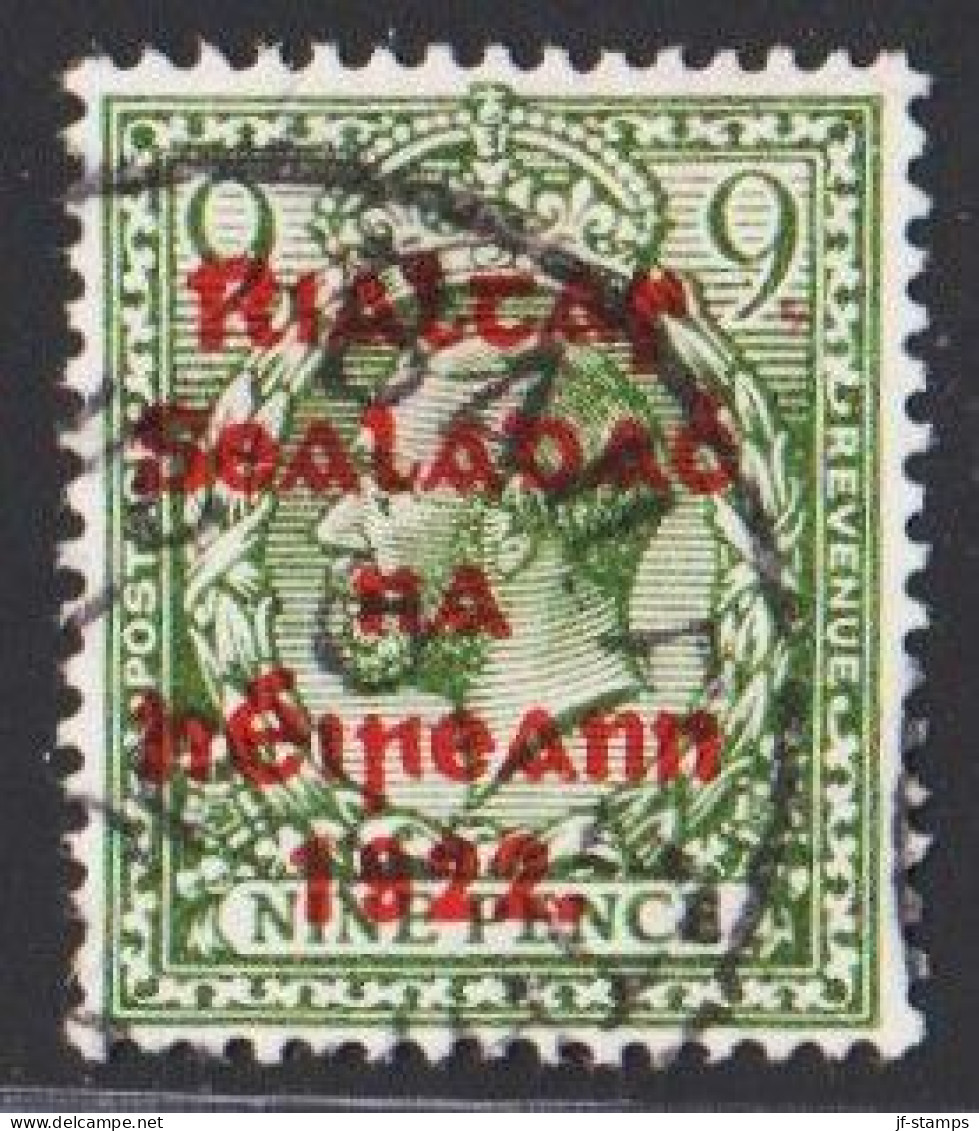 1922. EIRE. Georg V NINE PENCE Overprinted In RED In Five Lines. Bold Type 1922 In The Overpri... (Michel 24) - JF544504 - Usados