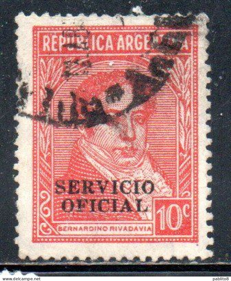 ARGENTINA 1938 1954 OFFICIAL STAMPS SERVICE SERVICIO OFICIAL OVERPRINTED 10c USED USADO - Officials