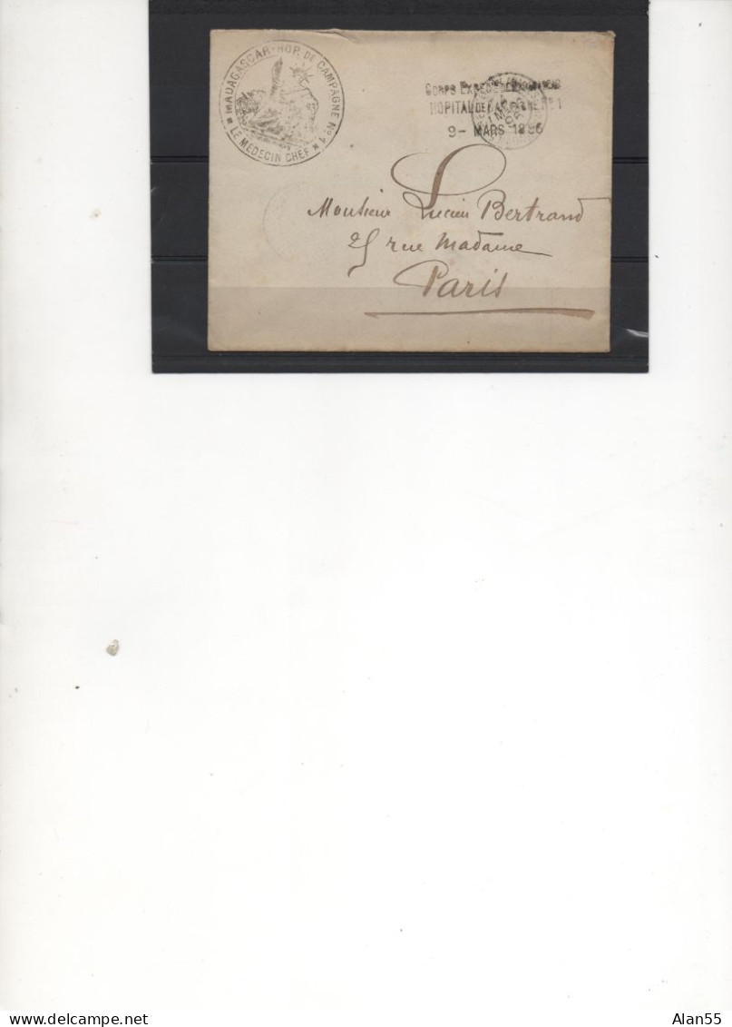 MADAGASCAR.1896 .RARE "CORPS EXPEDre De MADAGASCAR/HOPITAL DE CAMPAGNE N°1". - Briefe U. Dokumente