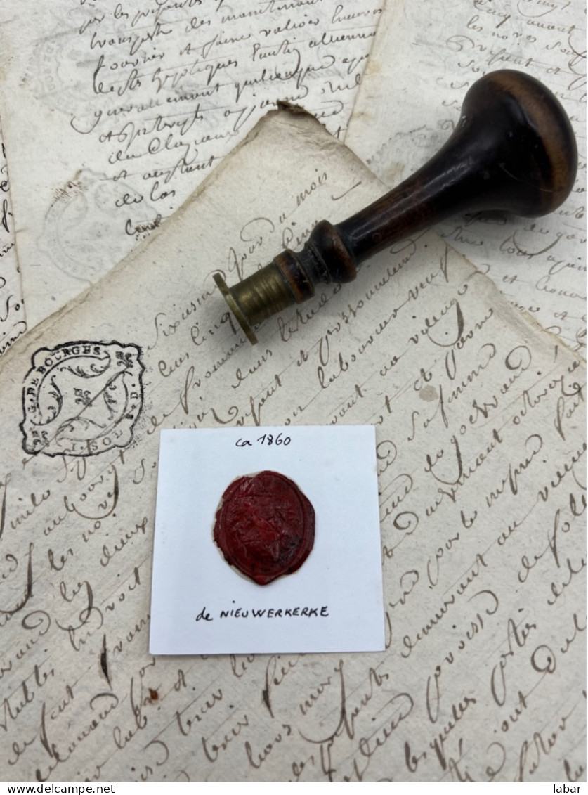 CACHET CIRE ANCIEN - Sigillographie - SCEAUX - WAX SEAL - Ca 1860 De NIEUWERKERKE - Seals