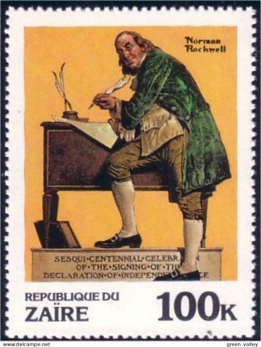 956 Zaire Independence Declaration Indépendance Normand Rockwell MNH ** Neuf SC (ZAI-6) - Unabhängigkeit USA