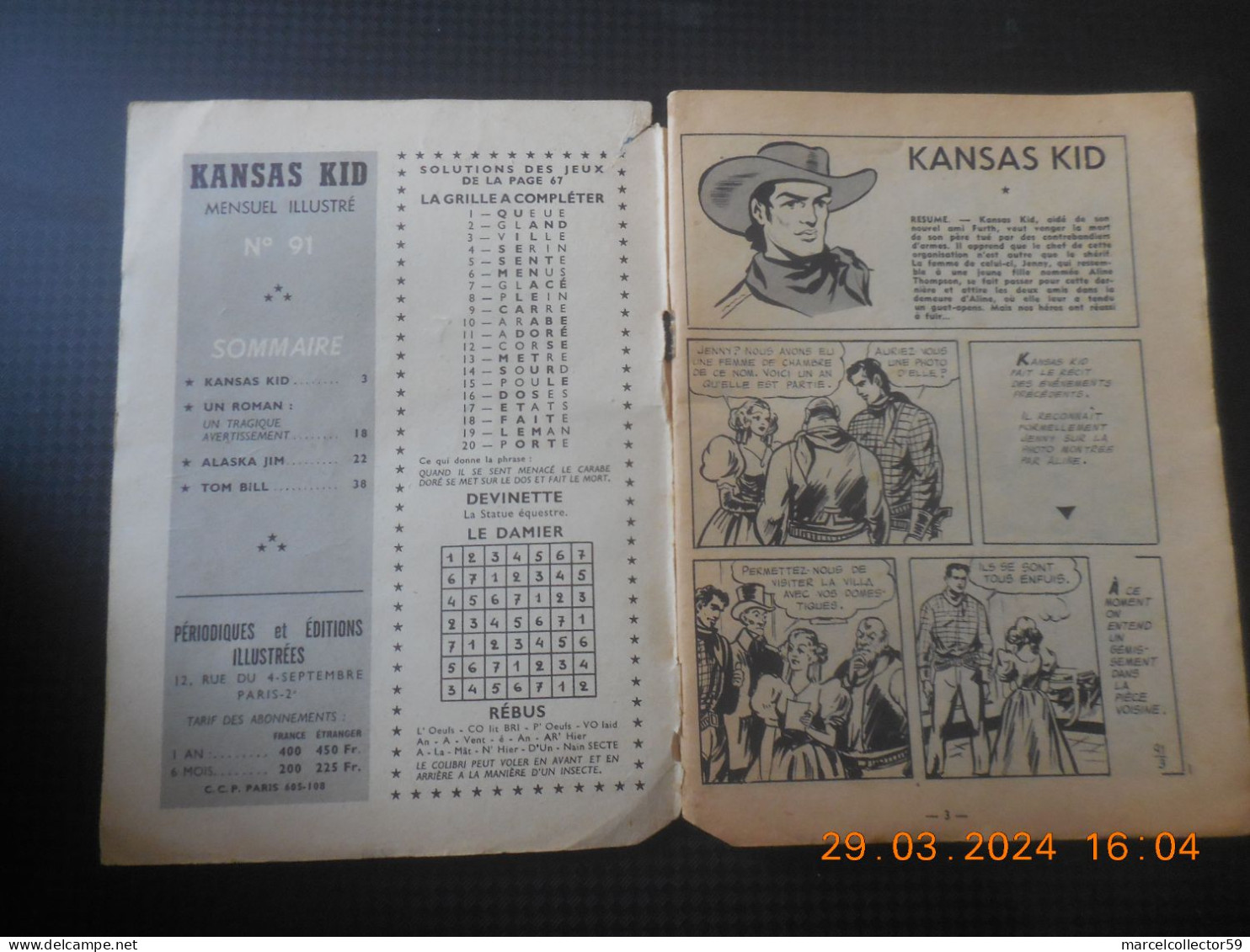 Kansas Kid N°91 Année 1958 Be - Petit Format