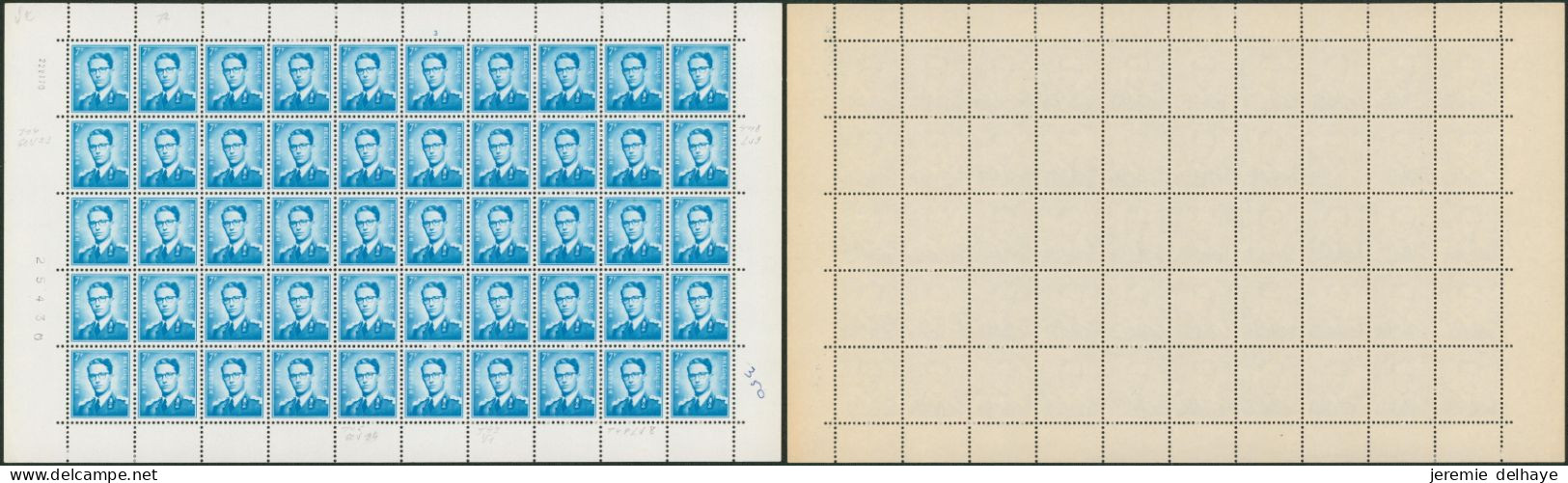 Baudouin à Lunettes - N°1069B En Petite Feuille De 50 TP** Neuf Sans Charnières (MNH) Pl N°3 - 1953-1972 Glasses