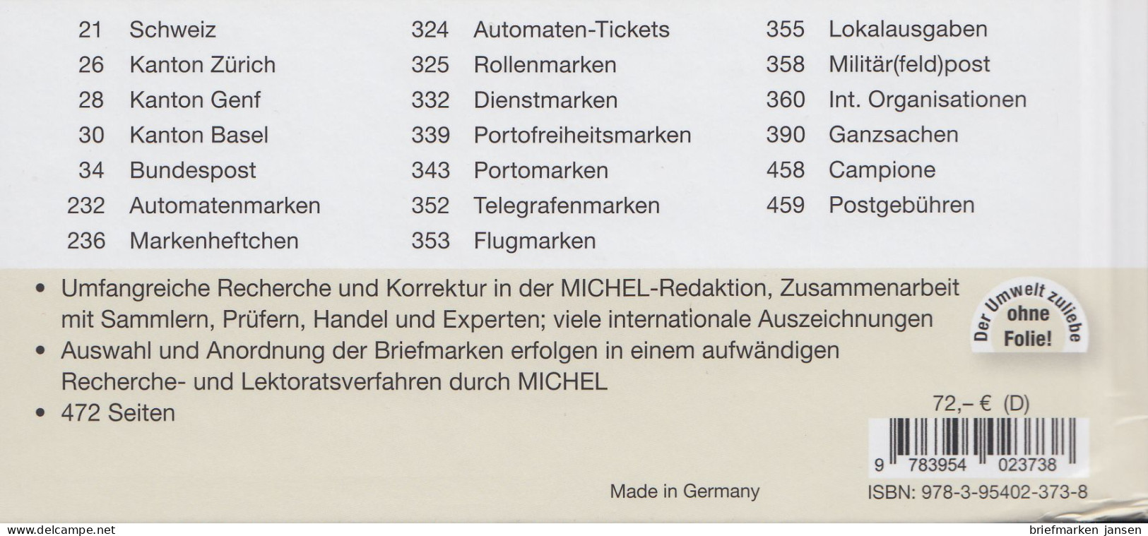 Michel Spezial-Katalog Schweiz 2021/2022, 39. Auflage (kleiner Trasportschaden) - Autriche