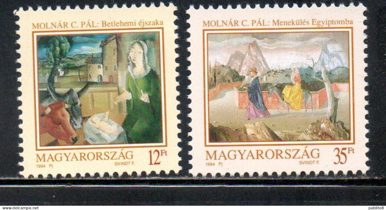 HUNGARY UNGHERIA MAGYAR 1994 CHRISTMAS NATALE NOEL WEIHNACHTEN NAVIDAD COMPLETE SET SERIE COMPLETA MNH - Neufs