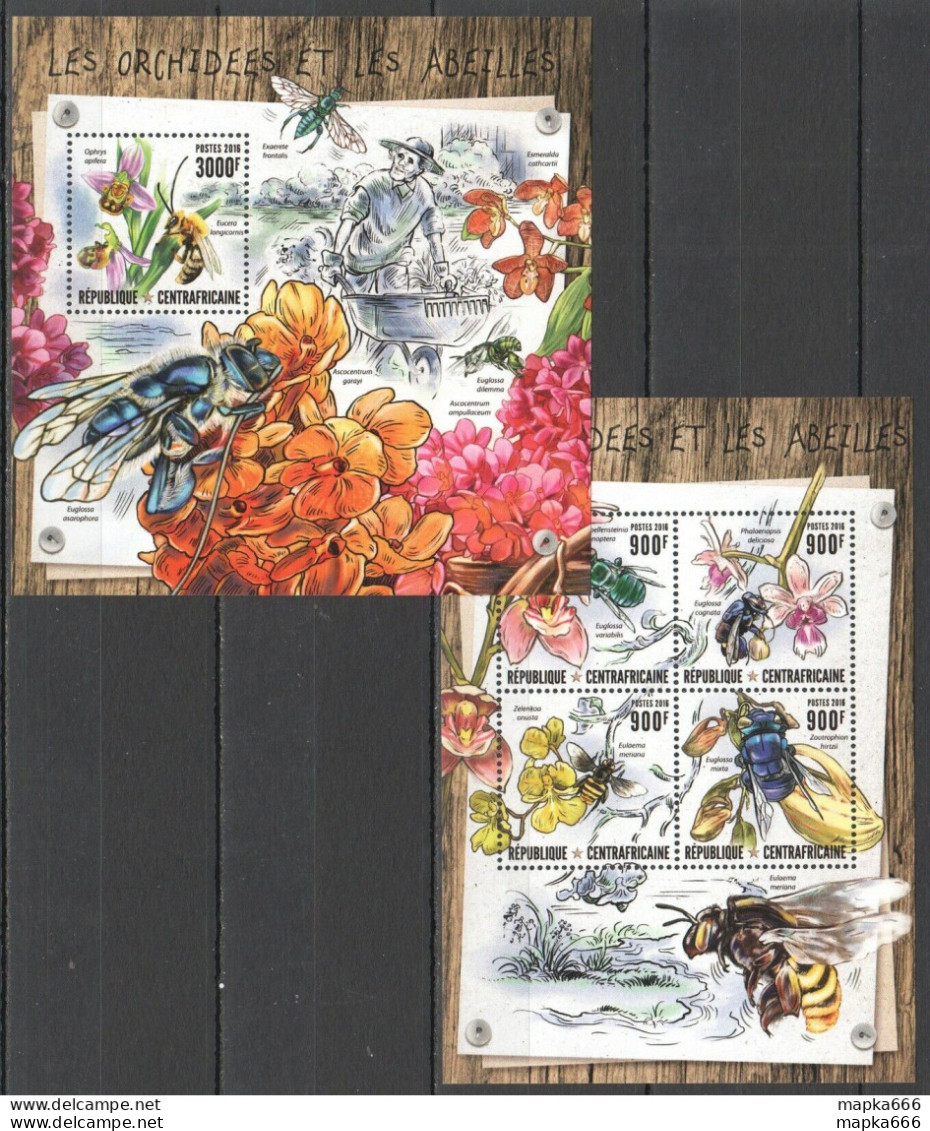 Ca085 2016 Central Africa Nature Flowers Bees Orchidees Les Abeilles Kb+Bl Mnh - Abeilles