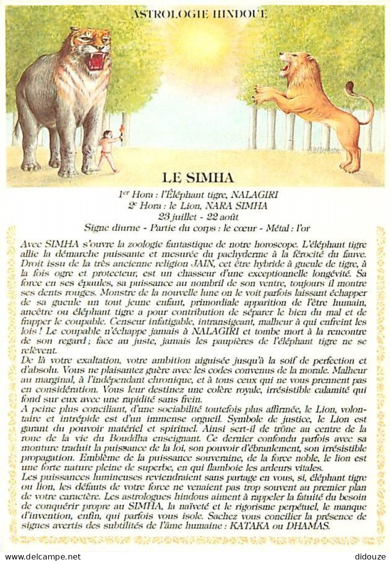 Astrologie - Astrologie Hindoue - Le Simha - Illustration Chantal Beaumont - CPM - Carte Neuve - Voir Scans Recto-Verso - Astrologie