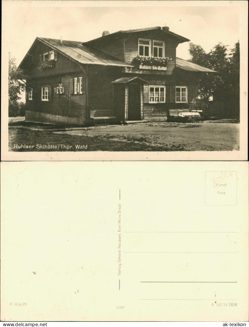 Ansichtskarte Waltershausen Ruhlaer Skihütte 1954  - Waltershausen