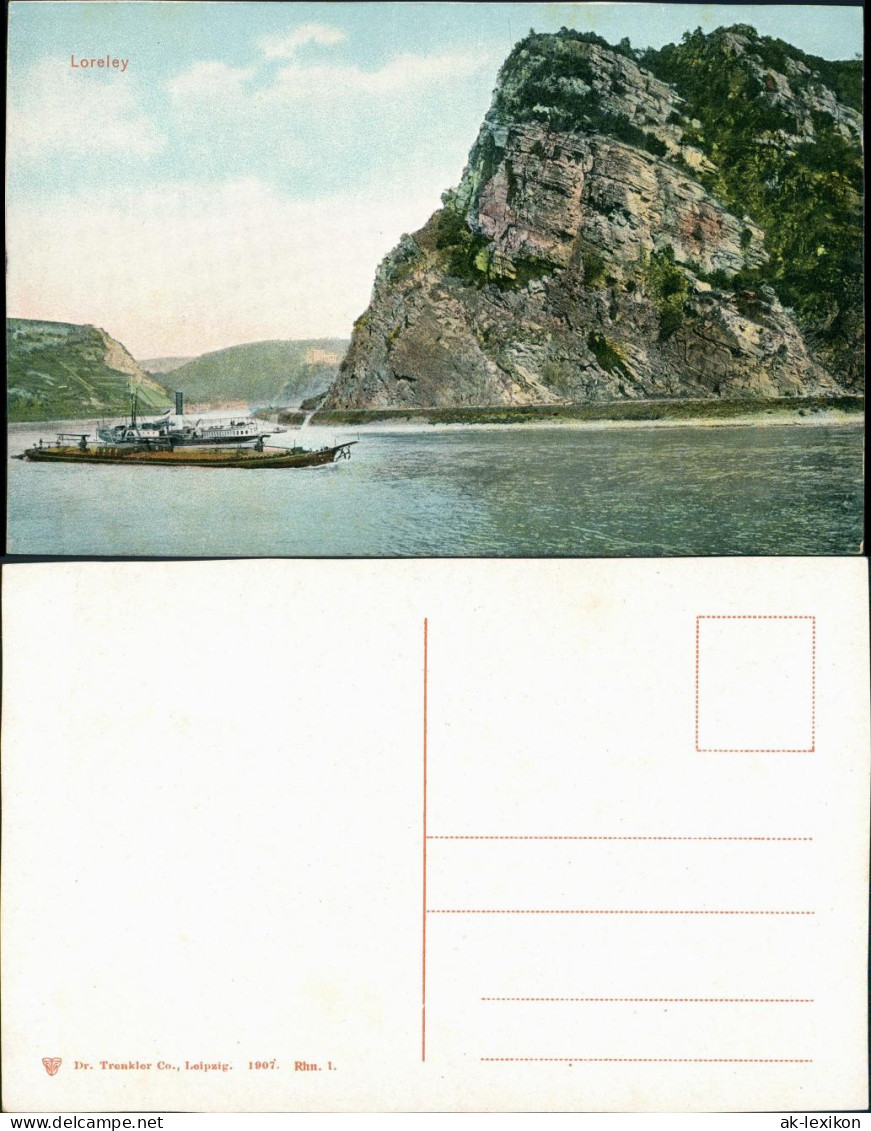 Ansichtskarte St. Goarshausen Dampfer Vor Loreleyfelsen 1911 - Loreley