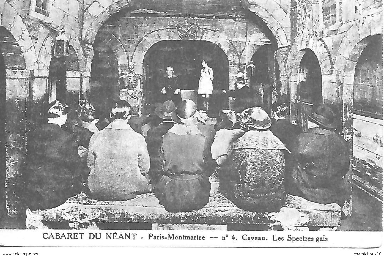 Cpa-CABARET Du NEANT-Paris-Monmartre- N° 4 Caveau-Les Spectres Gais-écrite Dos Vert-Albert Plantier Imp.Paris - Cabarets