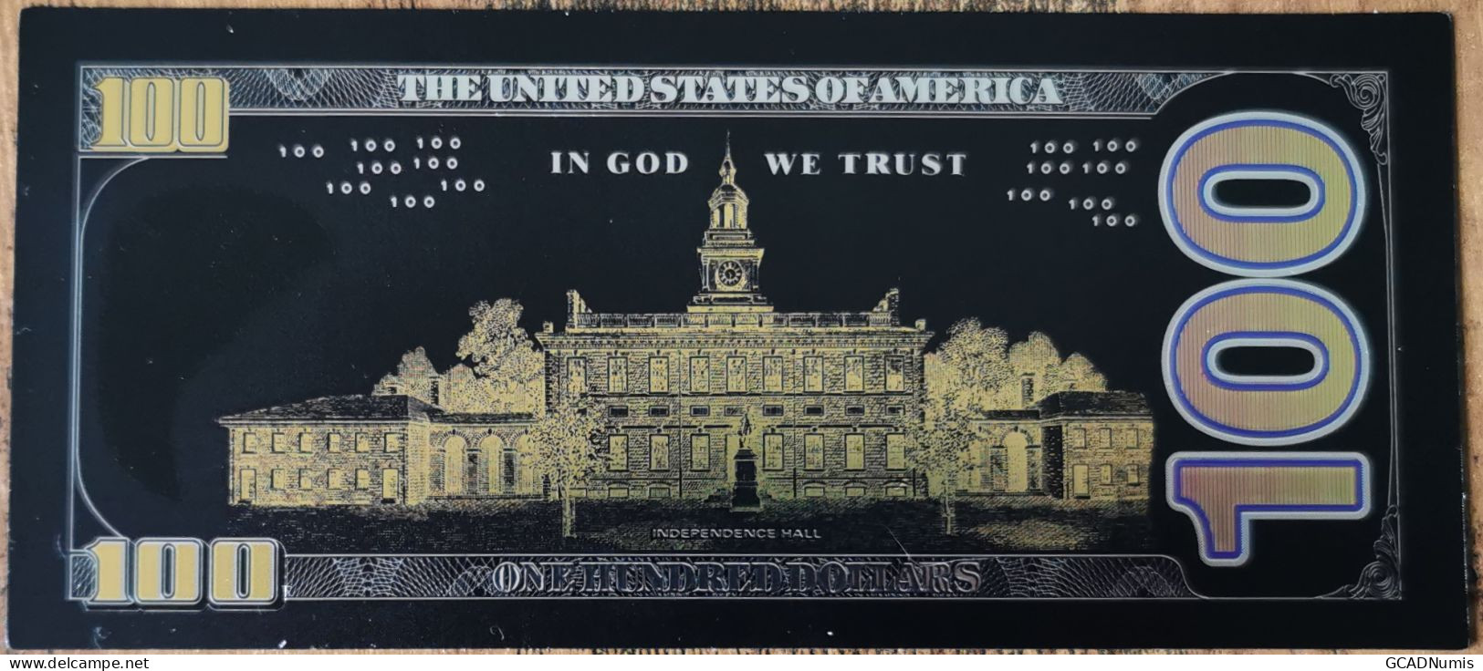 Billet 100 Dollars USA - Polymère Gold Black Feuille D'Or Noir - Etats-Unis - Sets & Sammlungen