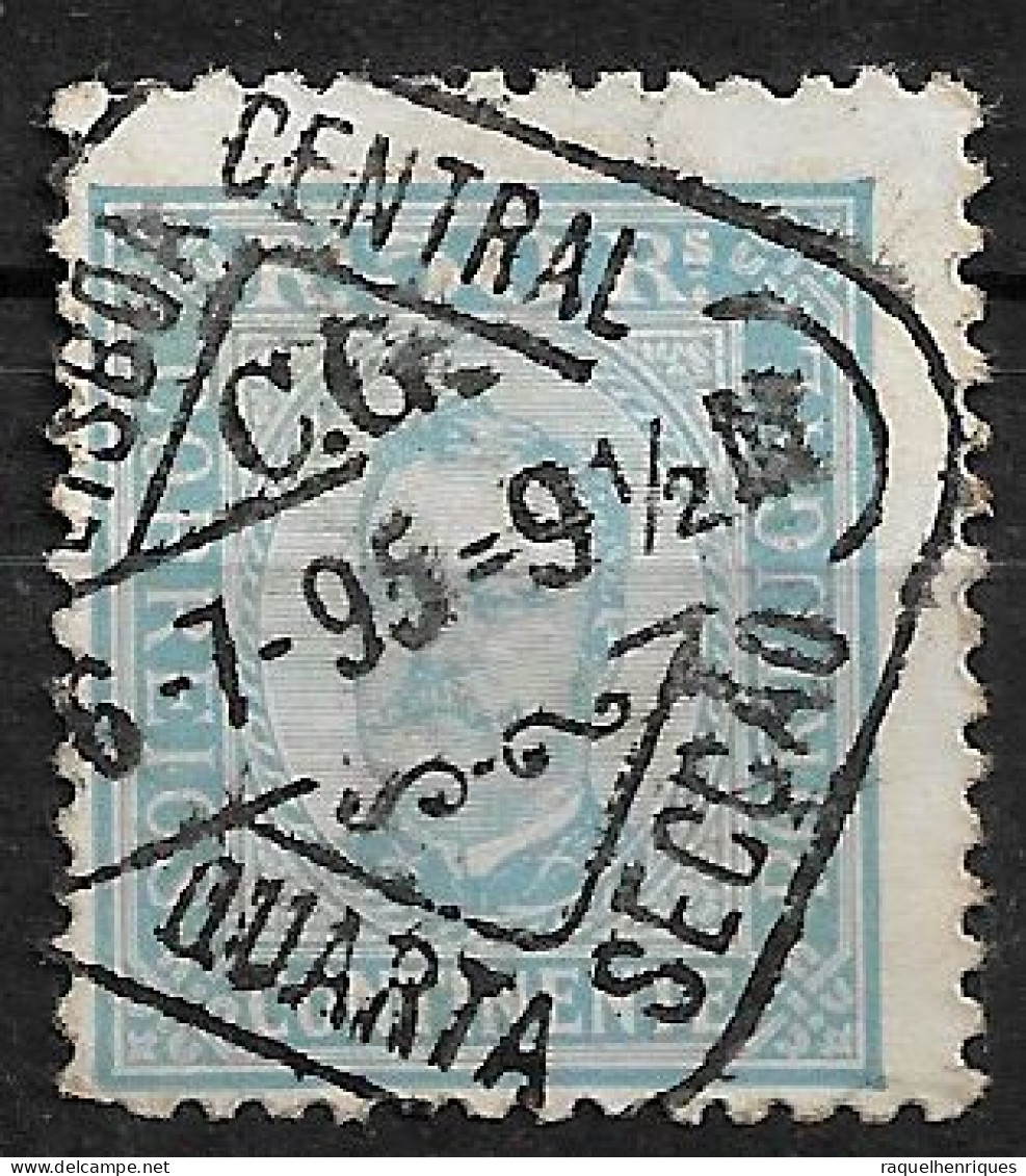 PORTUGAL 1892 D. CARLOS I 50R P:11.5 CARIMBO (NP#94-P24-L2) - Usado