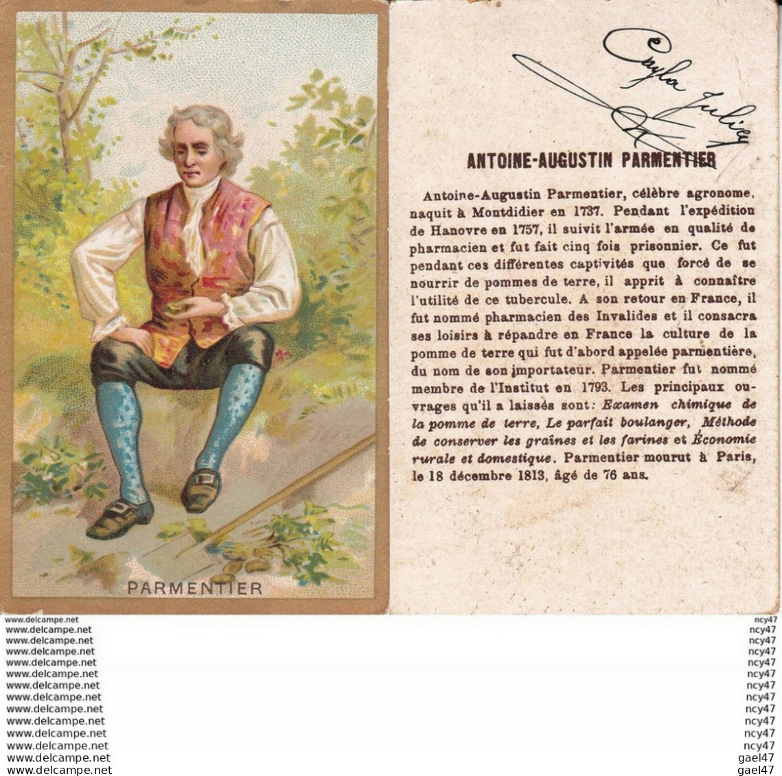 CHROMOS.  Antoine-Augustin PARMENTIER. ...T356 - Artis Historia