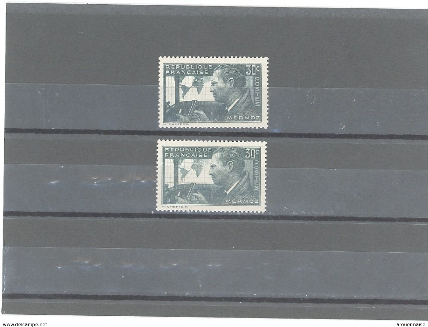 VARIÉTÉS -N°337 N**- MERMOZ - 30c - NUANCE VERT NOIR (Cérès 337 A) - Unused Stamps