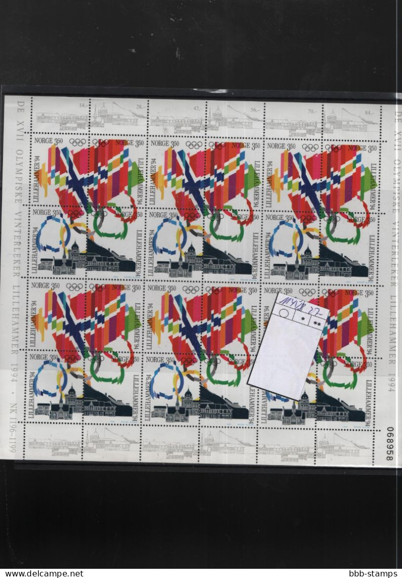 Norwegen Michel Cat.No. Sheet Mnh/** 1145/1148 Olympia - Blocks & Kleinbögen