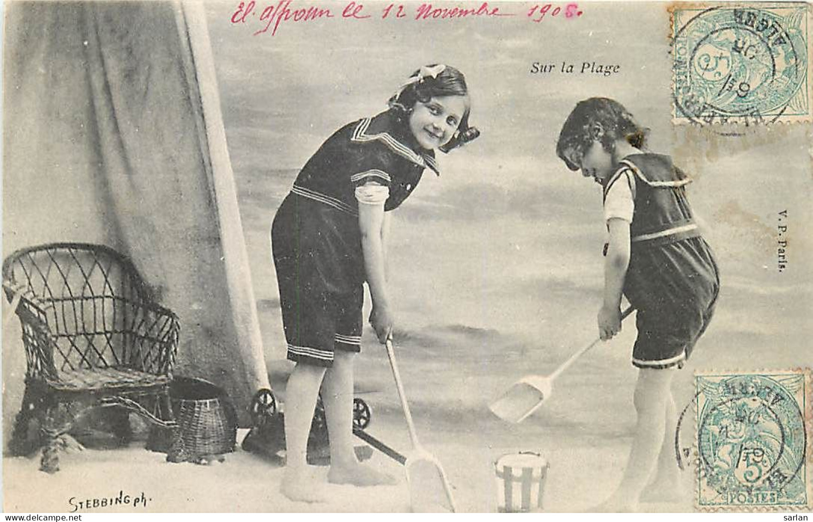 Série De 6 Cartes , Sur La Plage ( Fillette En Tenue De Bain ) , * 502 04 - Collections, Lots & Séries