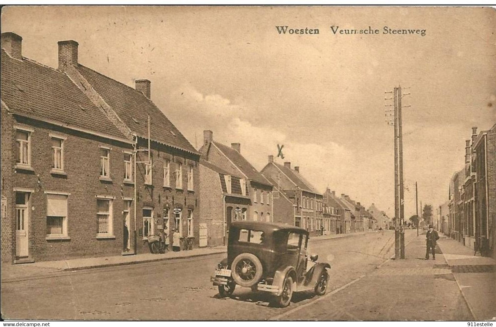 WOESTEN -  Veurnsche Steenweg   ( Pli D,angle ) - Vleteren