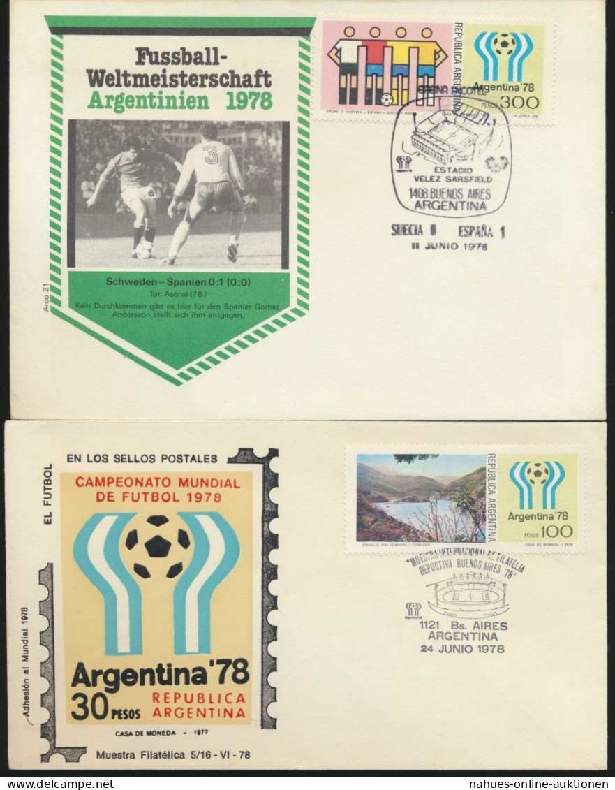 Sport Argentinien 4 Briefe Fußball Verschied Länderspiele Argentinia 4 Covers - Briefe U. Dokumente