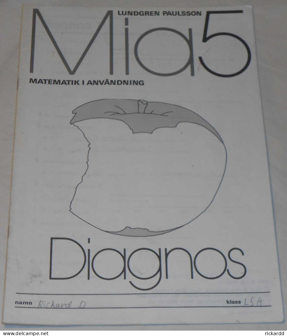 Mia5 Matematik I Användning Diagnos Av Lundgren & Paulsson; Från 80-talet - Langues Scandinaves