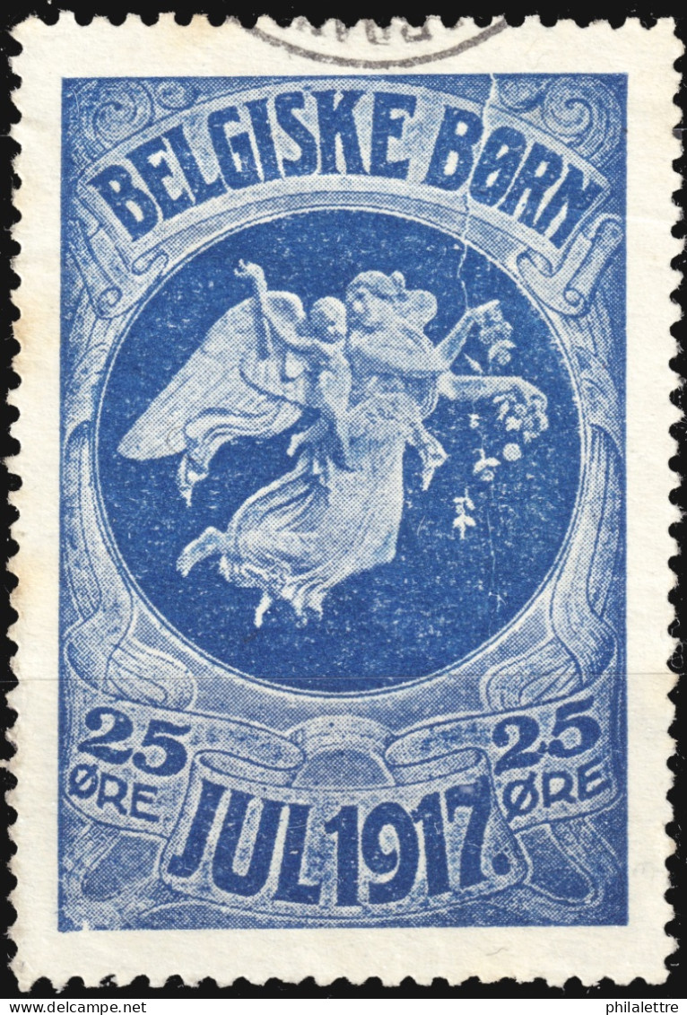 DANEMARK / DENMARK - Christmas 1917 - 25 øre "BELGISKE BØRN" (Belgian Children) Charity Stamp - Fine Used - Weihnachten