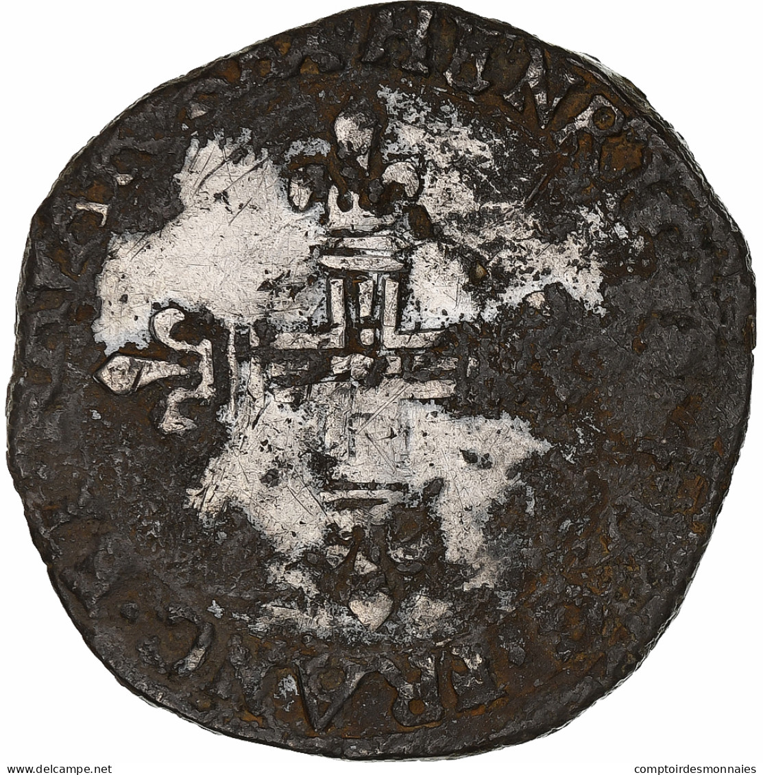 France, Henri IV, 1/4 Ecu De Béarn, Date Incertaine, Faux D'époque, Bronze - 1589-1610 Hendrik IV