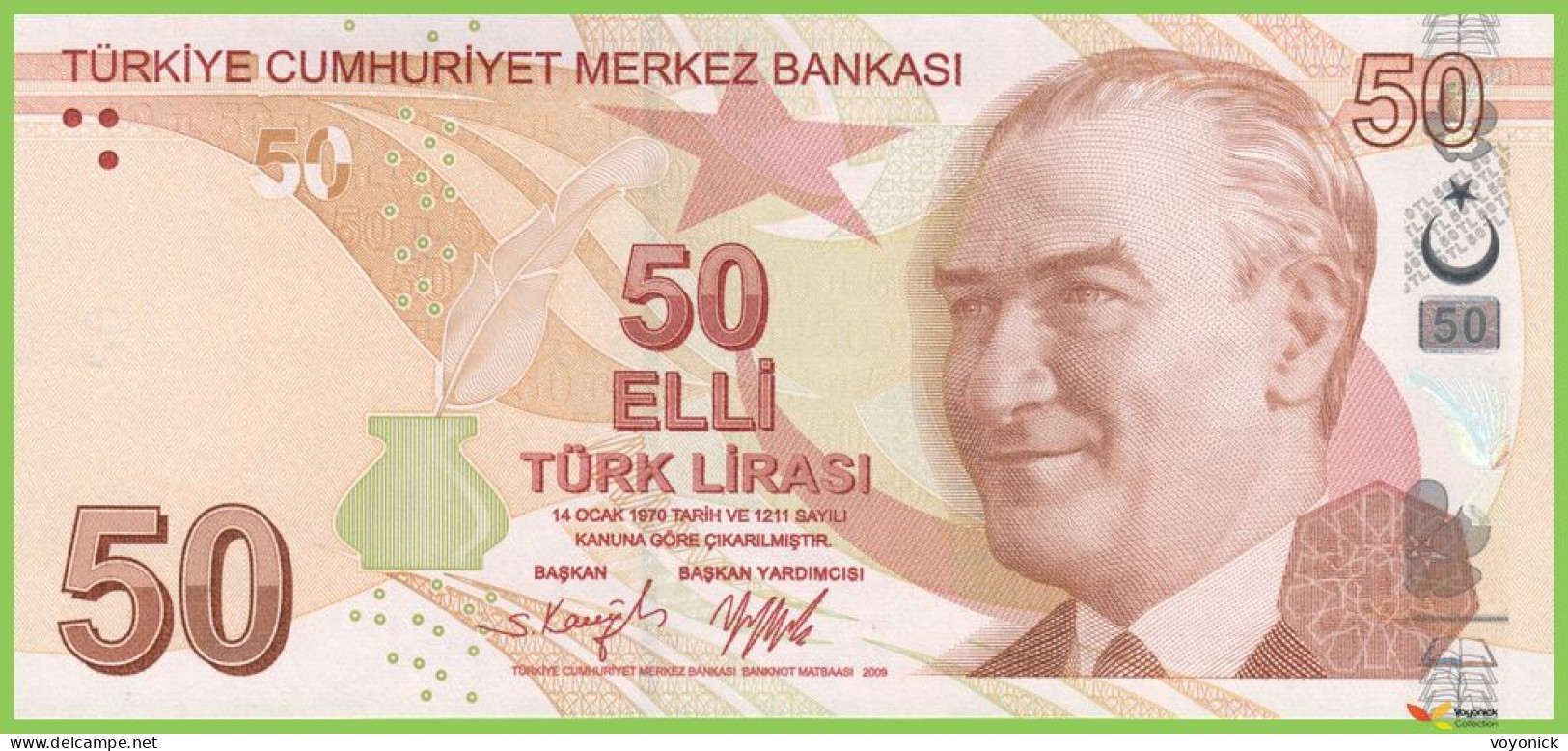 Voyo TURKEY 50 Lirasi 2009(2022) P225e B303e E066 UNC - Turquie