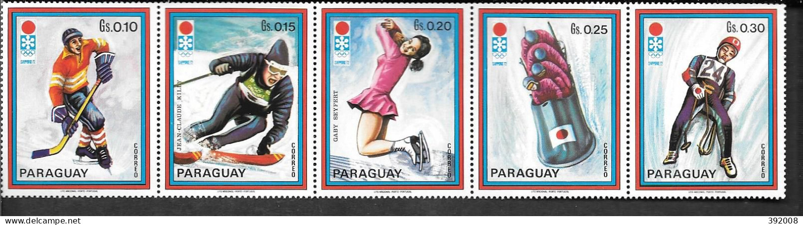 PARAGUAY - 1184 à 1188 **MNH - Winter 1972: Sapporo